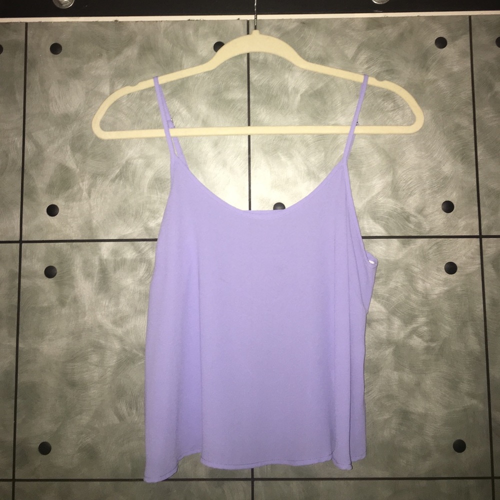 Light purple cut out backless tank